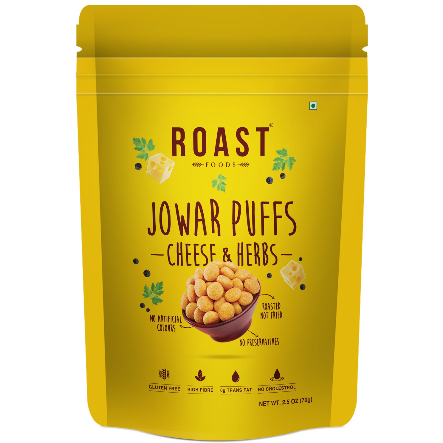 Roast Foods Sorghum Jowar Puffs Cheese And Herbs 70 GM