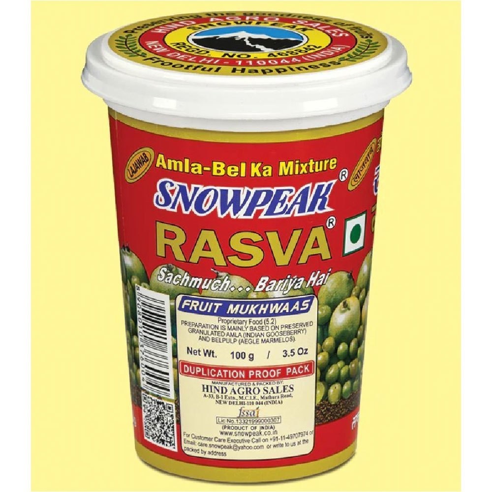Snowpeak Rasva Amla Bel Ka Mixture Mouth Freshner 100 GM