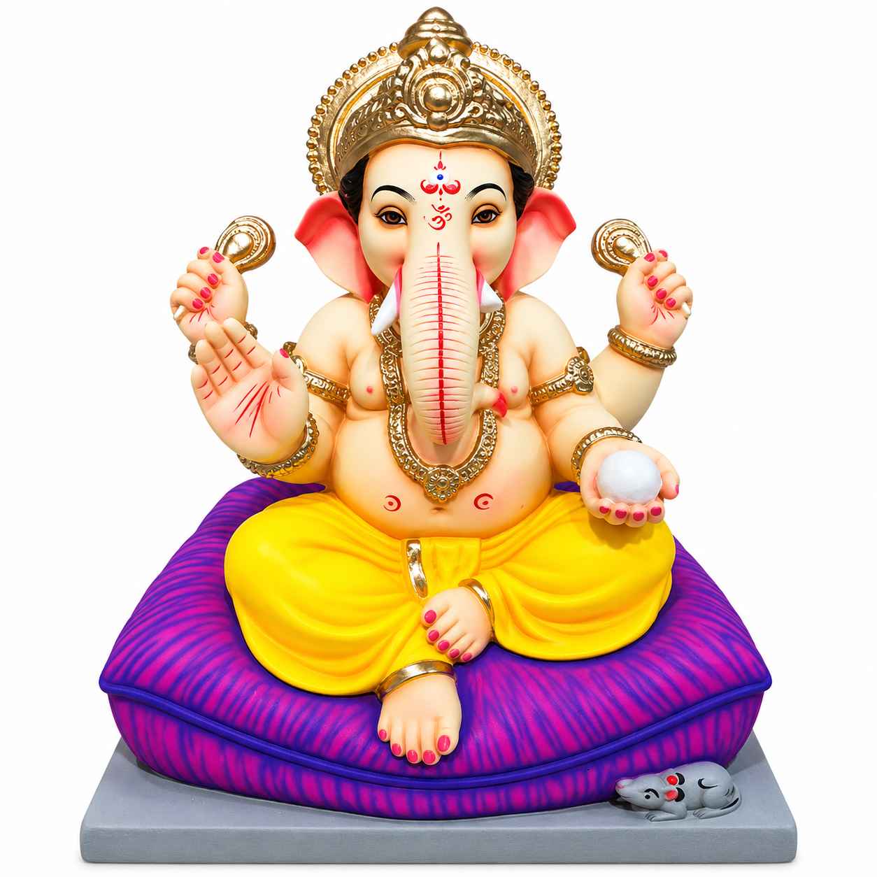Eco Friendly Ganesh Idol With Grand Traditional Crown 21 Inch