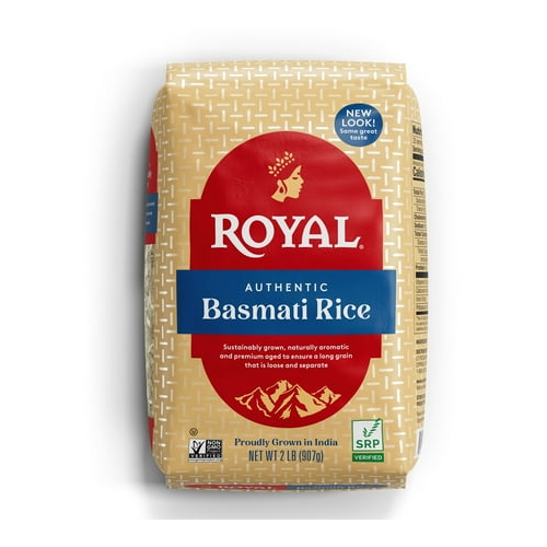 Authentic Royal Naturally Aged Indian White Basmati Rice LongGrain Glutenfree 2 Lbs