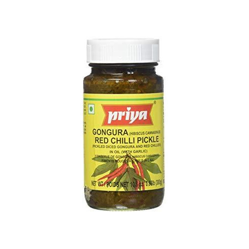 Priya Gongura Red Chilli Pickle With Garlic