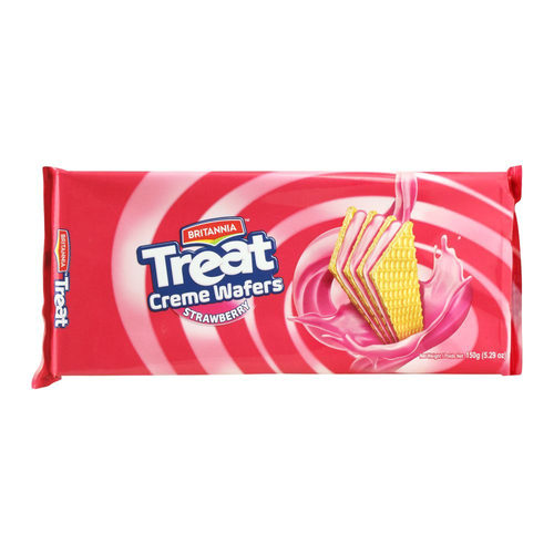 BRITANNIA TREAT CREME WAFERS STRAWBERRY