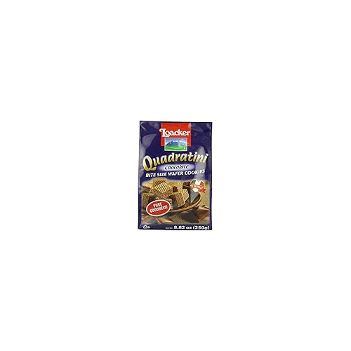 LOACKER Quadratini Chocolate NON GMO Bite Size Wafer Cookie