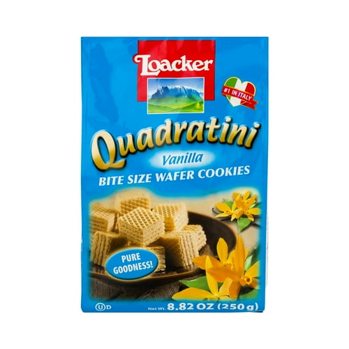 LOACKER Quadratini Vanilla NONGMO Bitesize Wafer Cookies