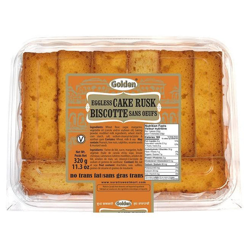 GOLDEN Crispy Eggless Cake Rusk