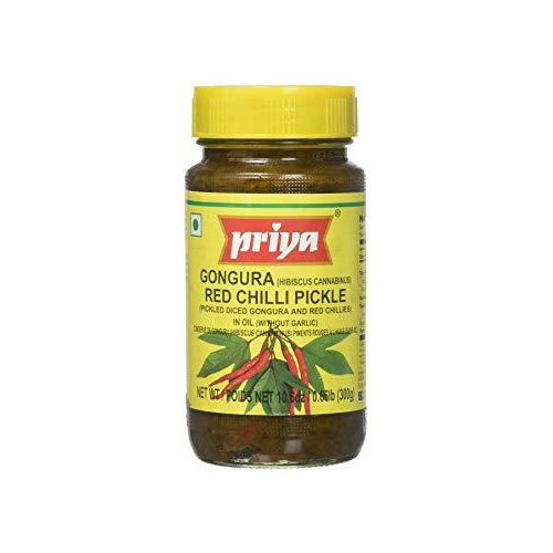 Priya Gongura Red Chilli Pickle Without Garlic