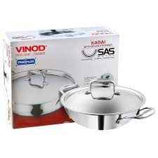 Vinod Stainless Steel Kadai With Lid 1.5 LTR