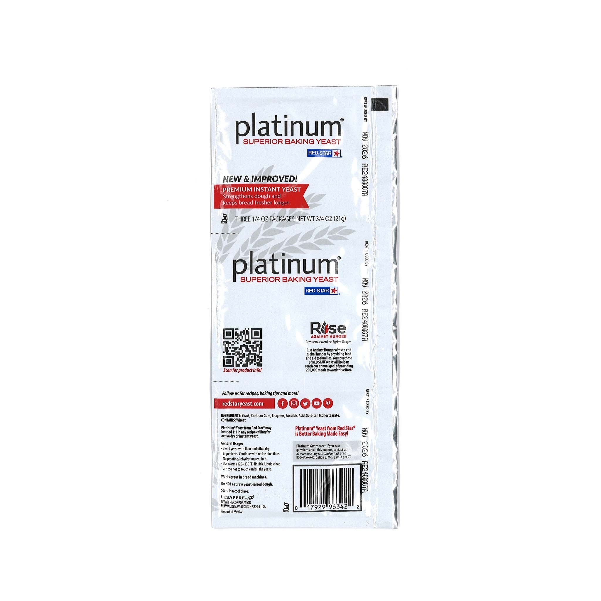 RED STAR PLATINUM SUPERIOR BAKING YEAST 0.05 Lbs