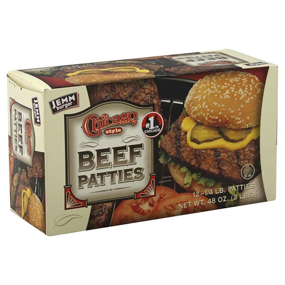 JEMM CHICAGO STYLE BEEF PATTIES 3LB      3 LBS