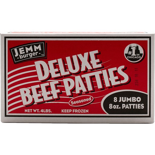 JEMM DELUXE BEEF PATTIES 4LB             1 OZ