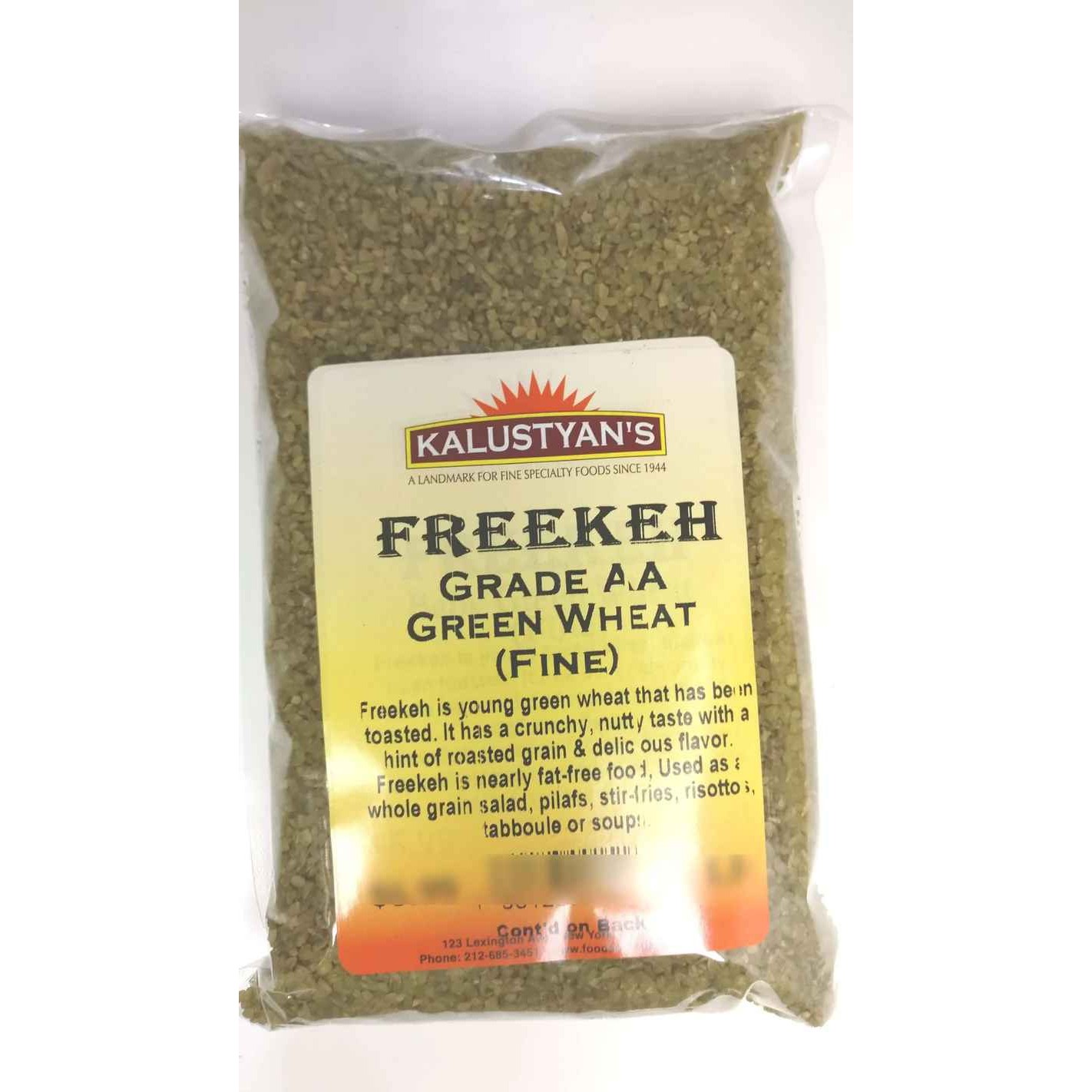 KALUSTYANS FREEKAH GREEN WHEAT FINE GRADE AA 1 Lbs