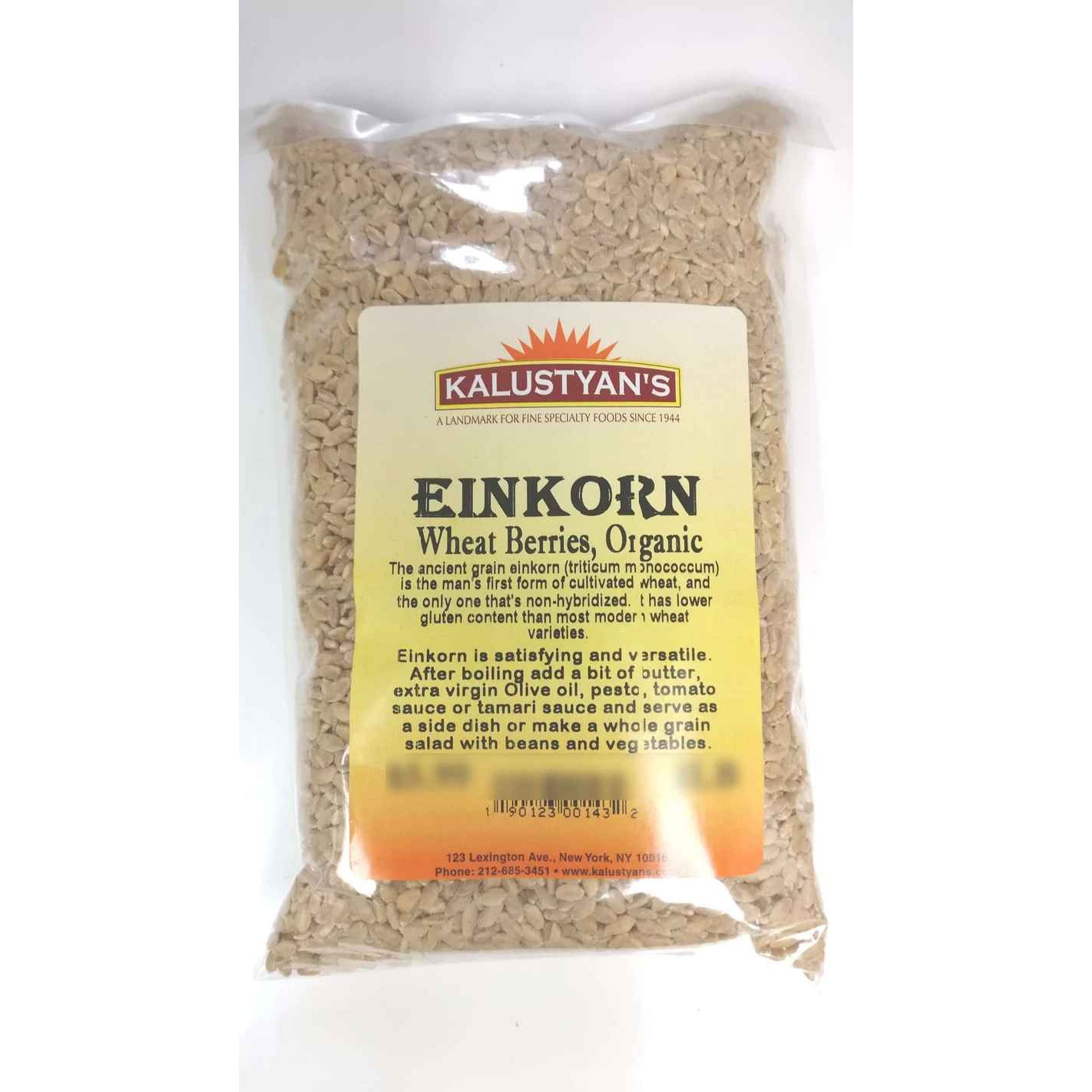 KALUSTYANS ORGANIC EINKORN WHEAT 2 Lbs