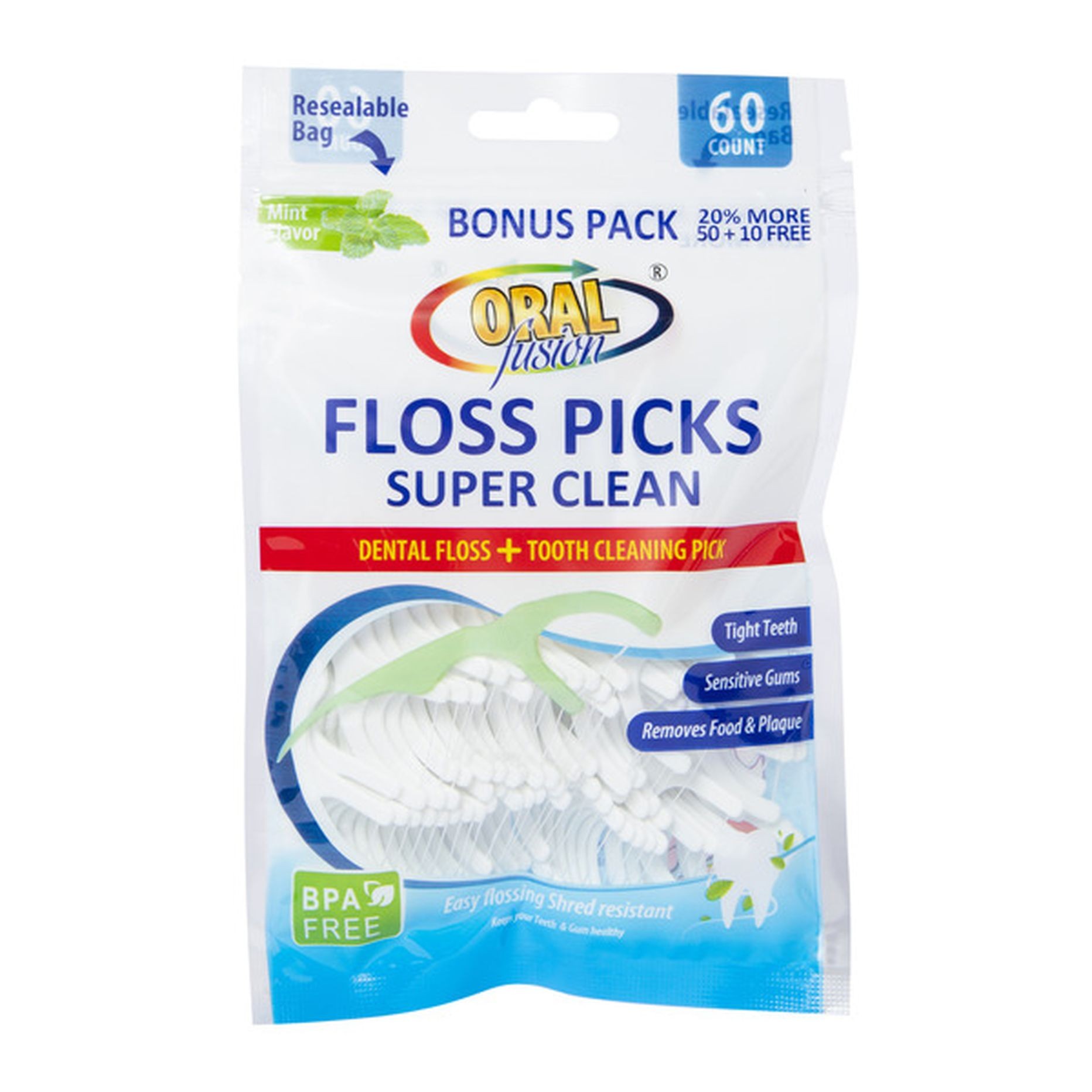 Oral Fusion Floss Picks  1 PACK