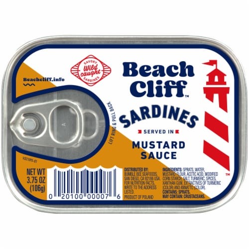 BEACH CLIFF SARDINES IN MUSTARD SAUCE 3.75 OZ