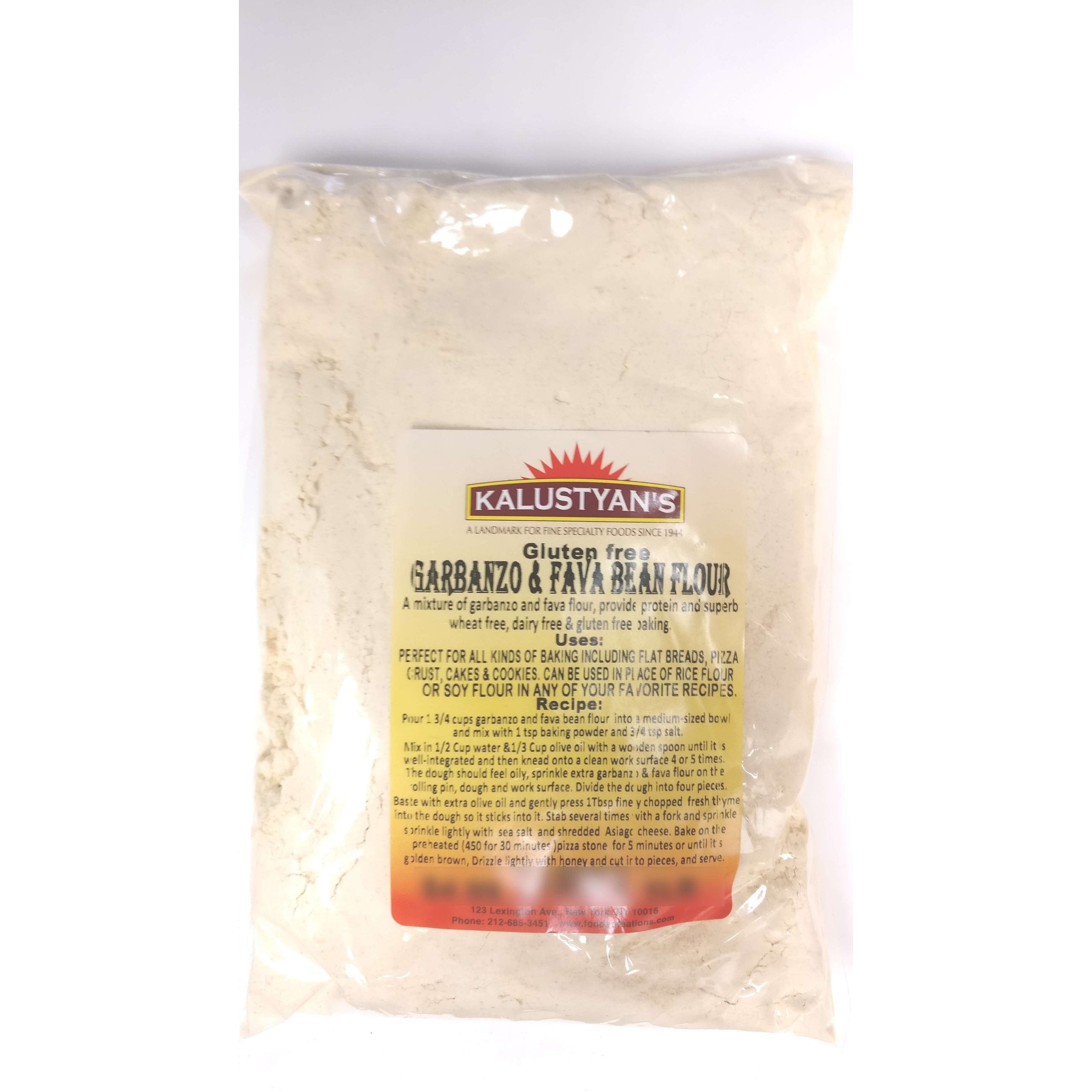 KALUSTYANS GLUTEN FREE GARBANZO AND FAVA BEAN FLOUR 1 Lbs