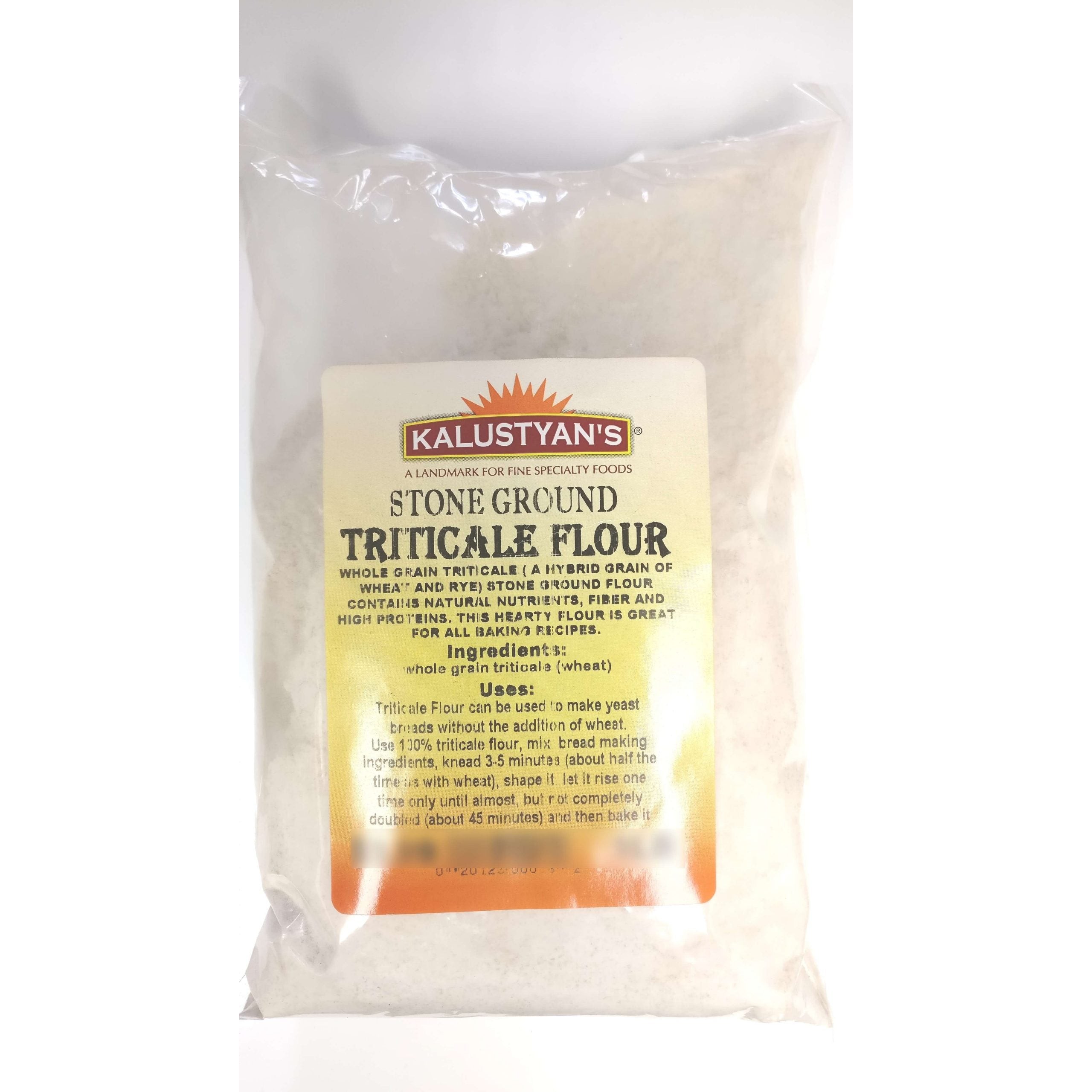 KALUSTYANS STONE GROUND TRITICALE FLOUR 1 Lbs
