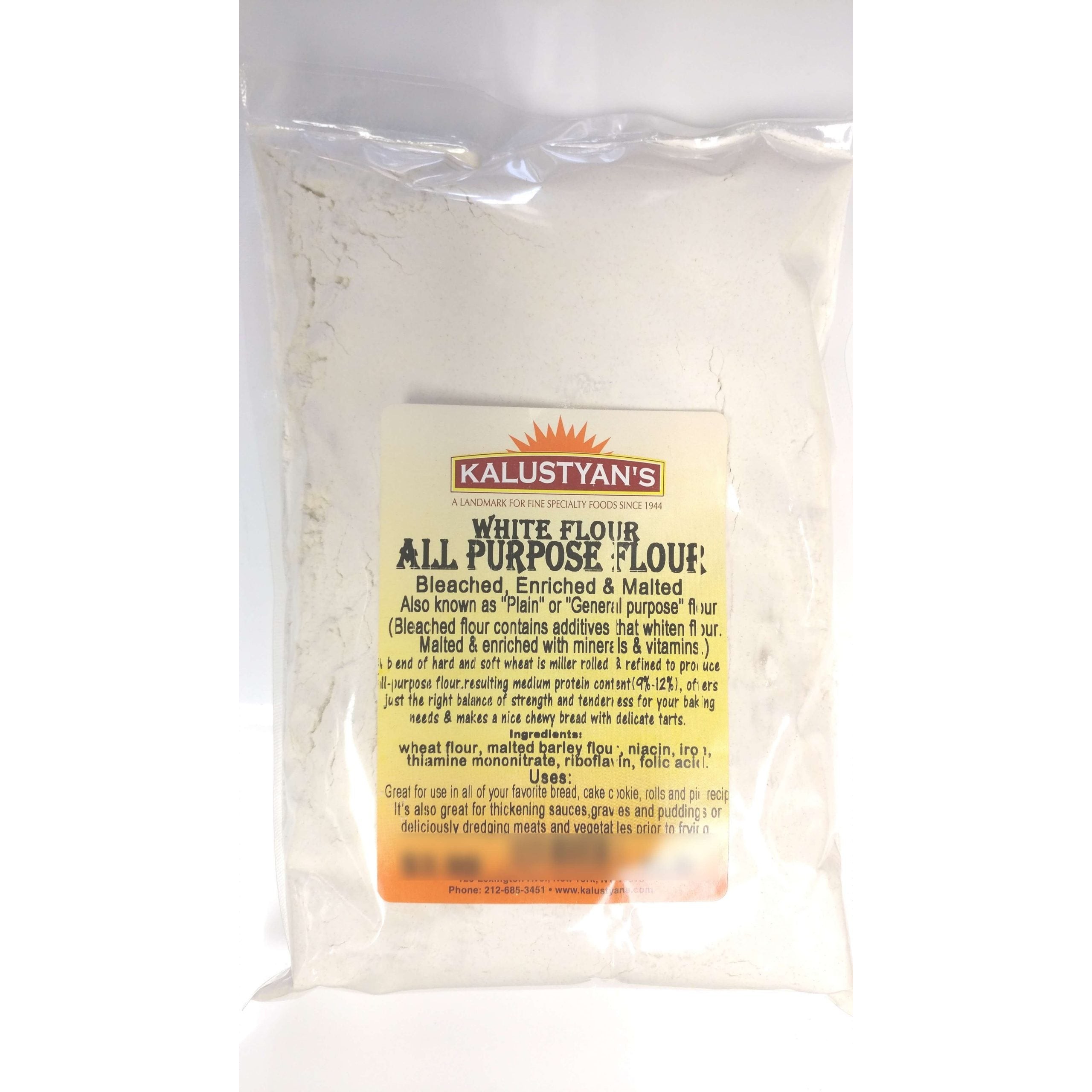 KALUSTYANS WHITE ALL PURPOSE FLOUR BLEACHED 1 Lbs