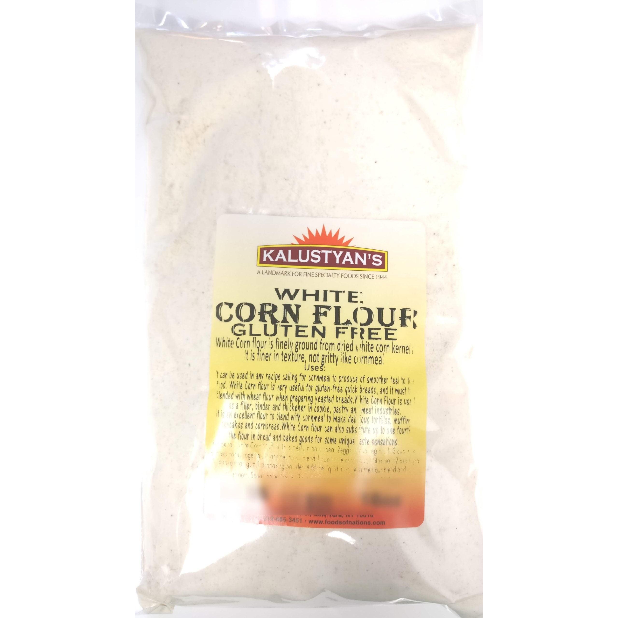 KALUSTYANS WHITE CORN FLOUR GLUTEN FREE 1 Lbs