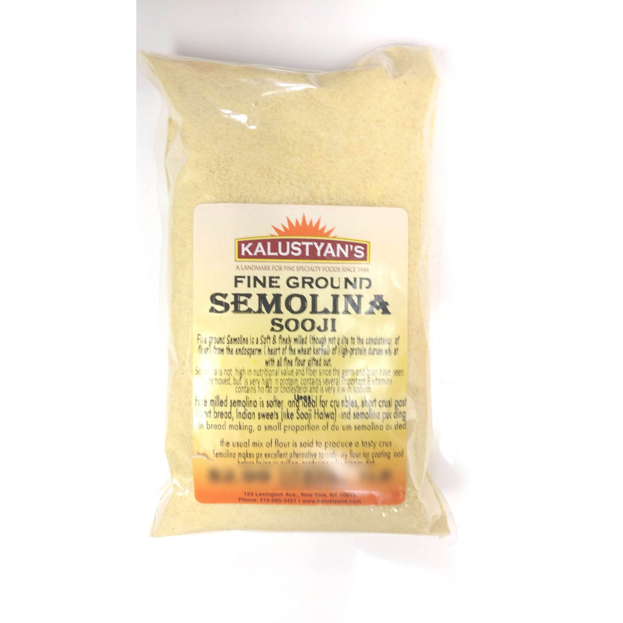 KALUSTYANS FINE GROUND SEMOLINA SOOJI 2 Lbs