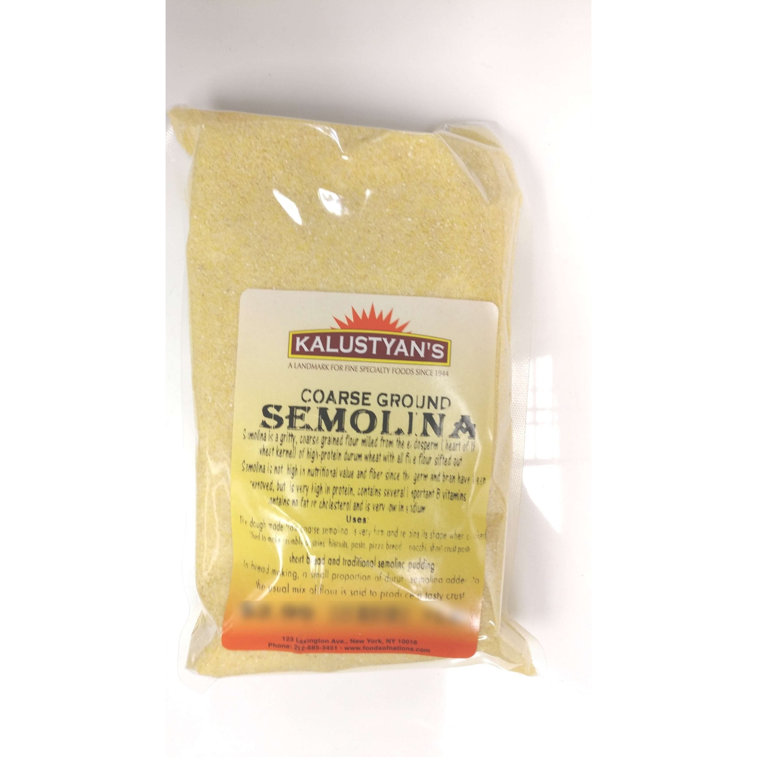 KALUSTYANS COARSE GROUND SEMOLINA 4 Lbs