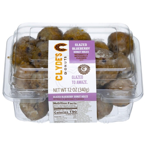 CLYDES DONUT HOLES BLUEBERRY GLAZED      12 OZ