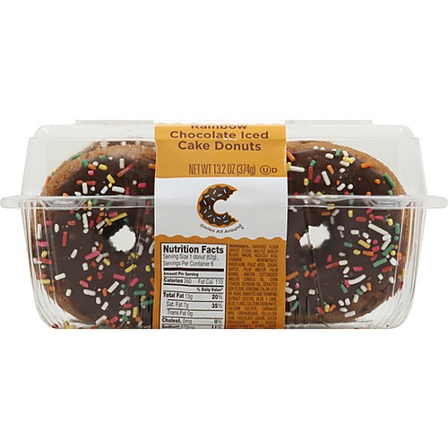 CLYDES RAINBOW CHOC ICED CAKE DONUTS     13.2 OZ