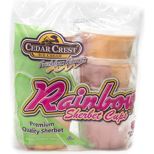 CEDAR CREST ICE CREAM CUPS RAINBOW       8 PACK