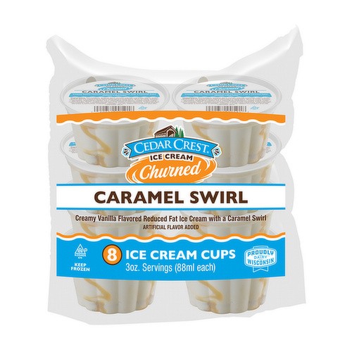 CEDAR CREST ICE CREAM CUPS CRML SWRL     1 Pint