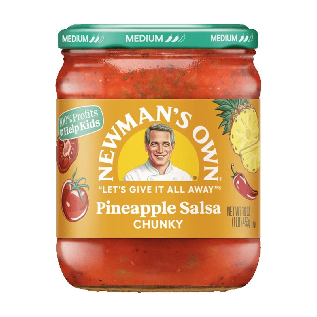 NEWMANS PINEAPPLE SALSA 16 OZ