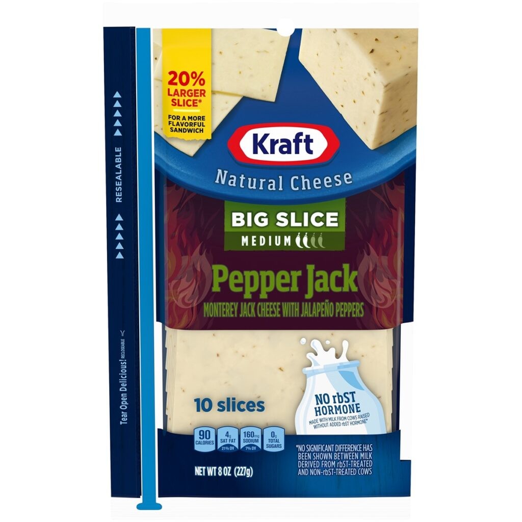 KRAFT NAT SLICED PEPPER JACK CHEESE 8 OZ