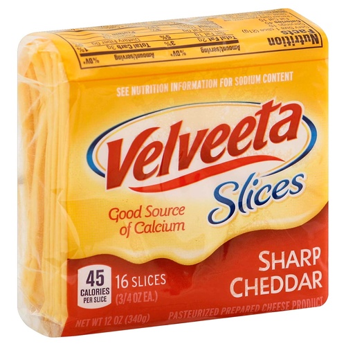 VELVEETA SHARP CHEDDAR SLICES            1 OZ