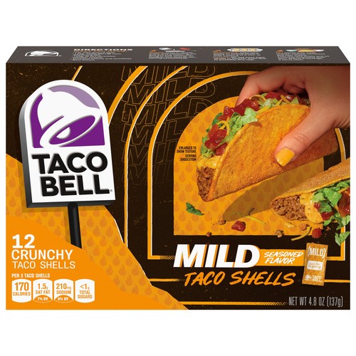 TACO BELL MILD TACO SHELLS               12 COUNT