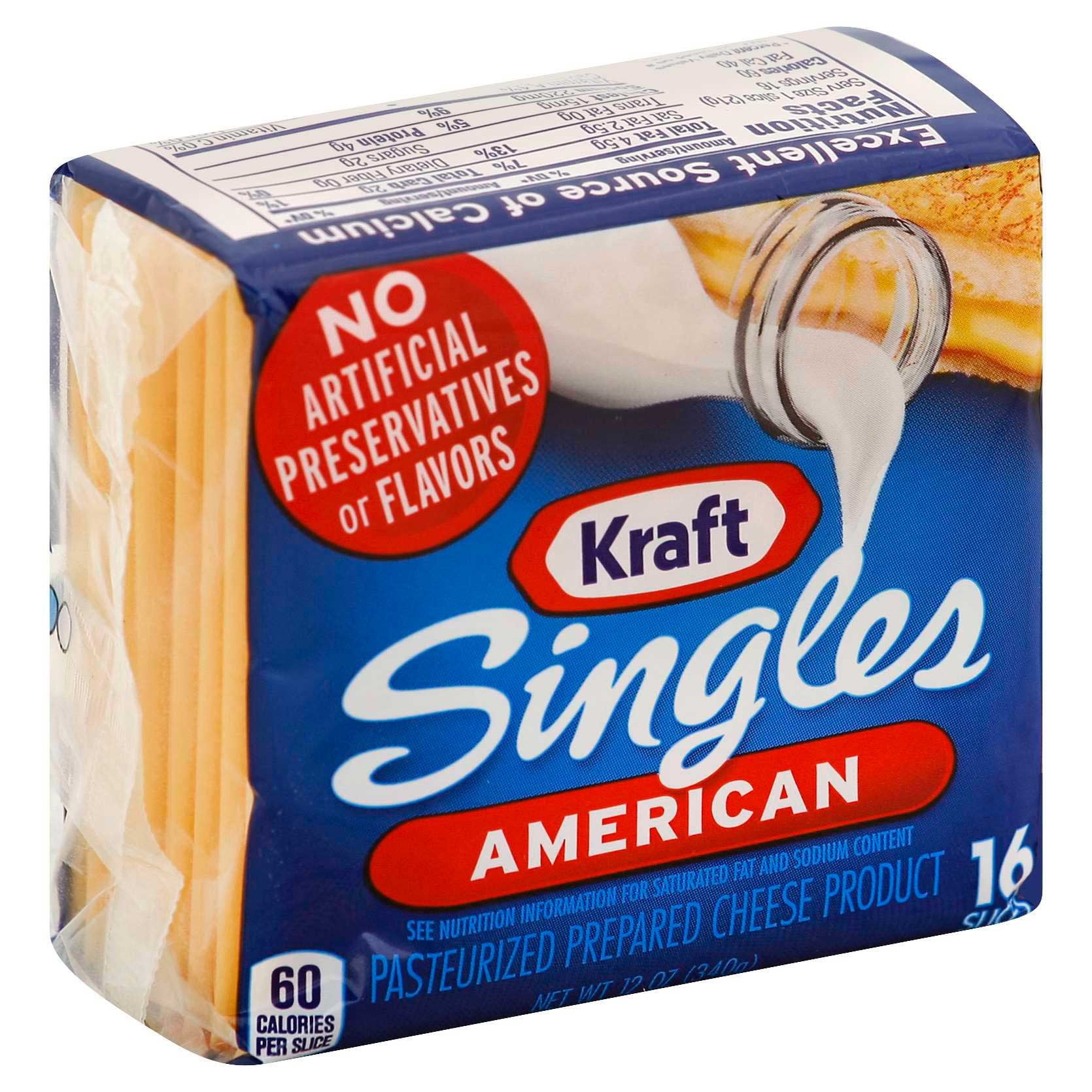 KRAFT AMERICAN CHEESE SINGLES 12 OZ