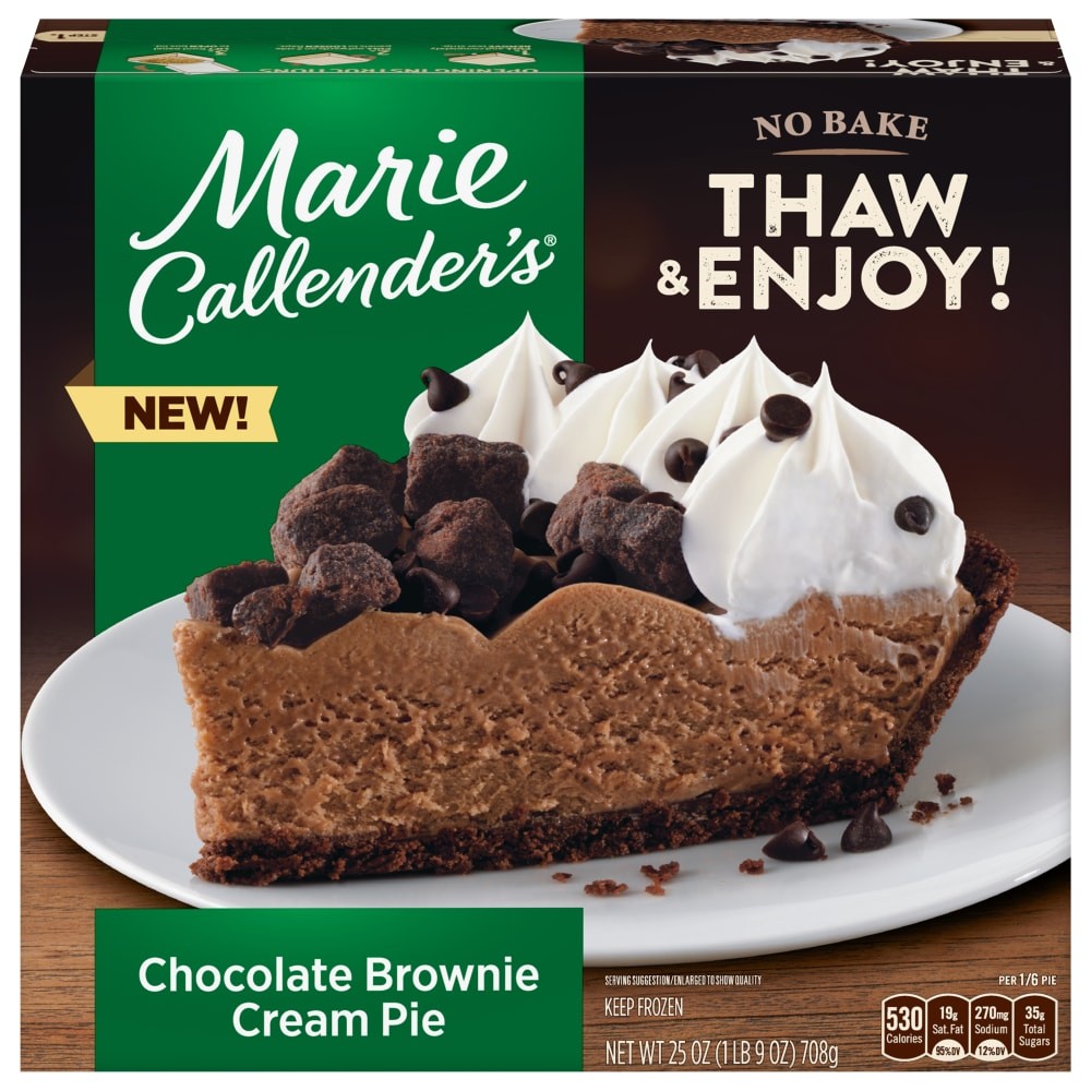 Marie Callender Chocolate Brownie Cream Pie 25 Oz