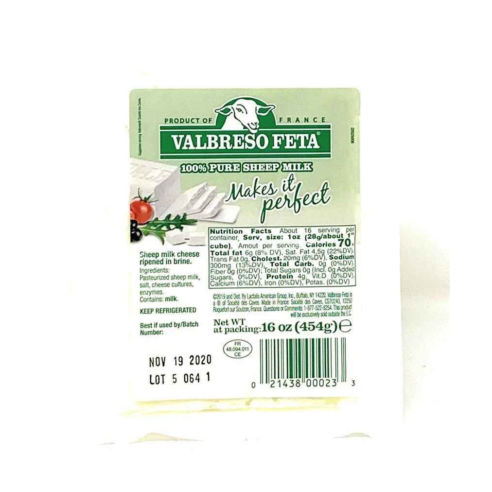 Valbreso Feta Cheese 454 GM