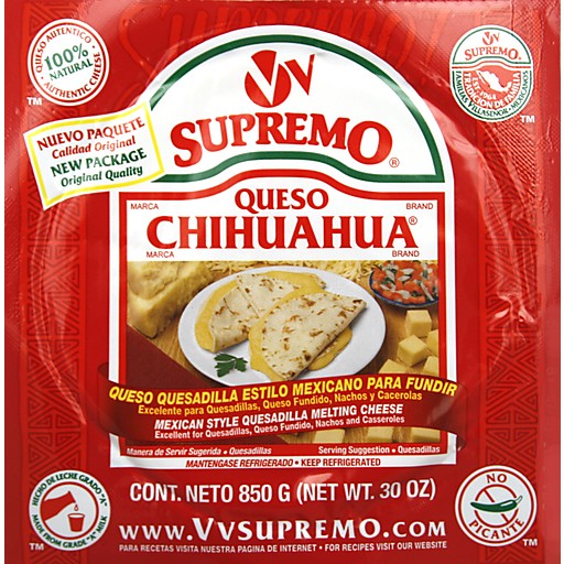 V&V SUPREMO QUESO CHIHUAHUA              30 OZ