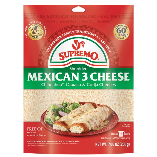V&V SUPREMO SHREDDED MEXICAN 3 CHEES 7.06 OZ