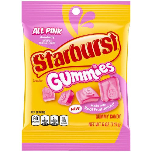 STARBURST GUMMI PINK 5 OZ