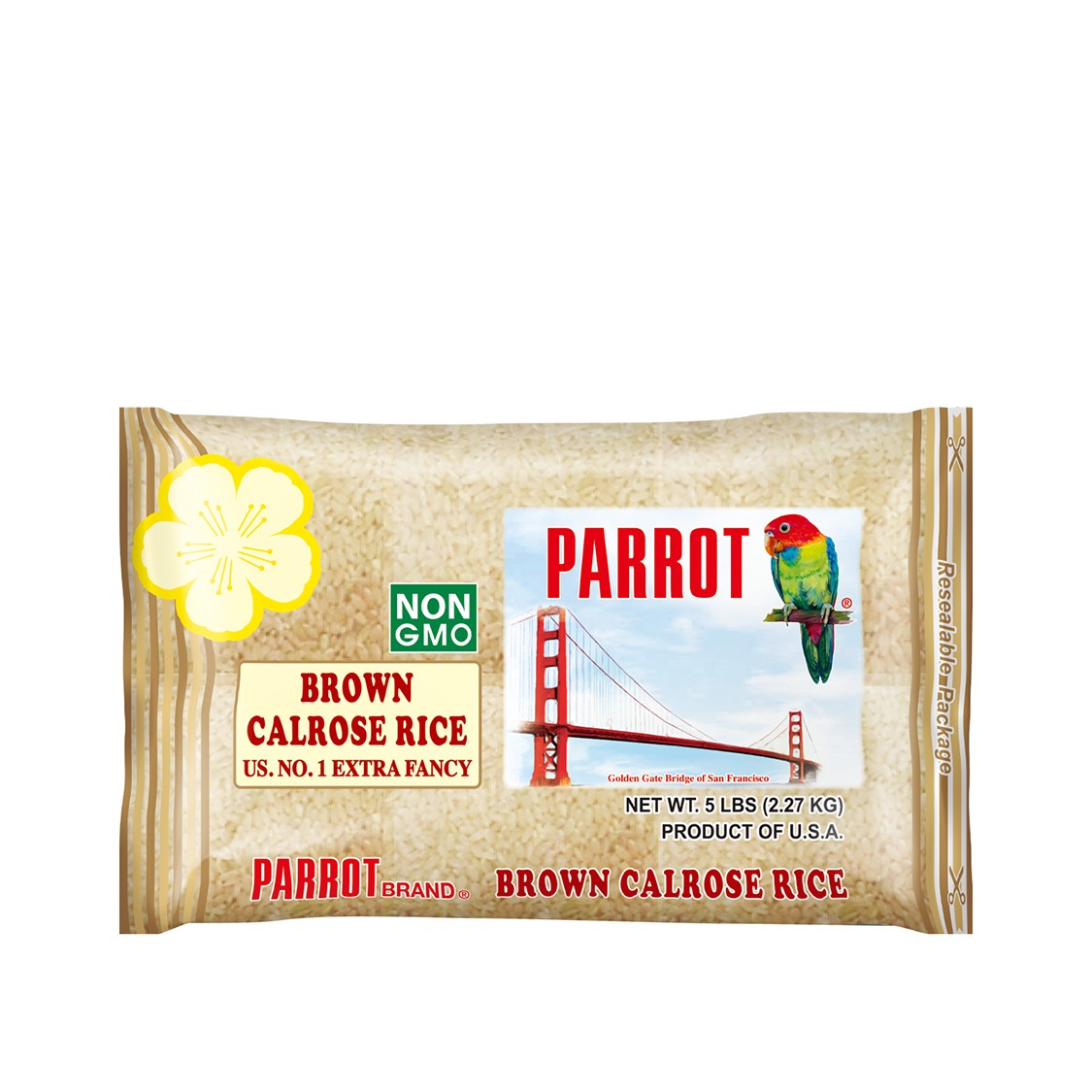 Parrot Brown Calrose Rice  5 LBS