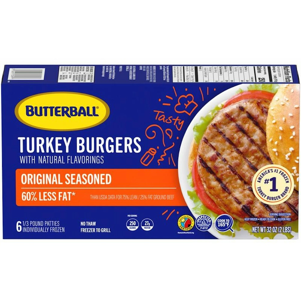 BUTTERBALL 1/3# SEAS BURGER              2 LBS