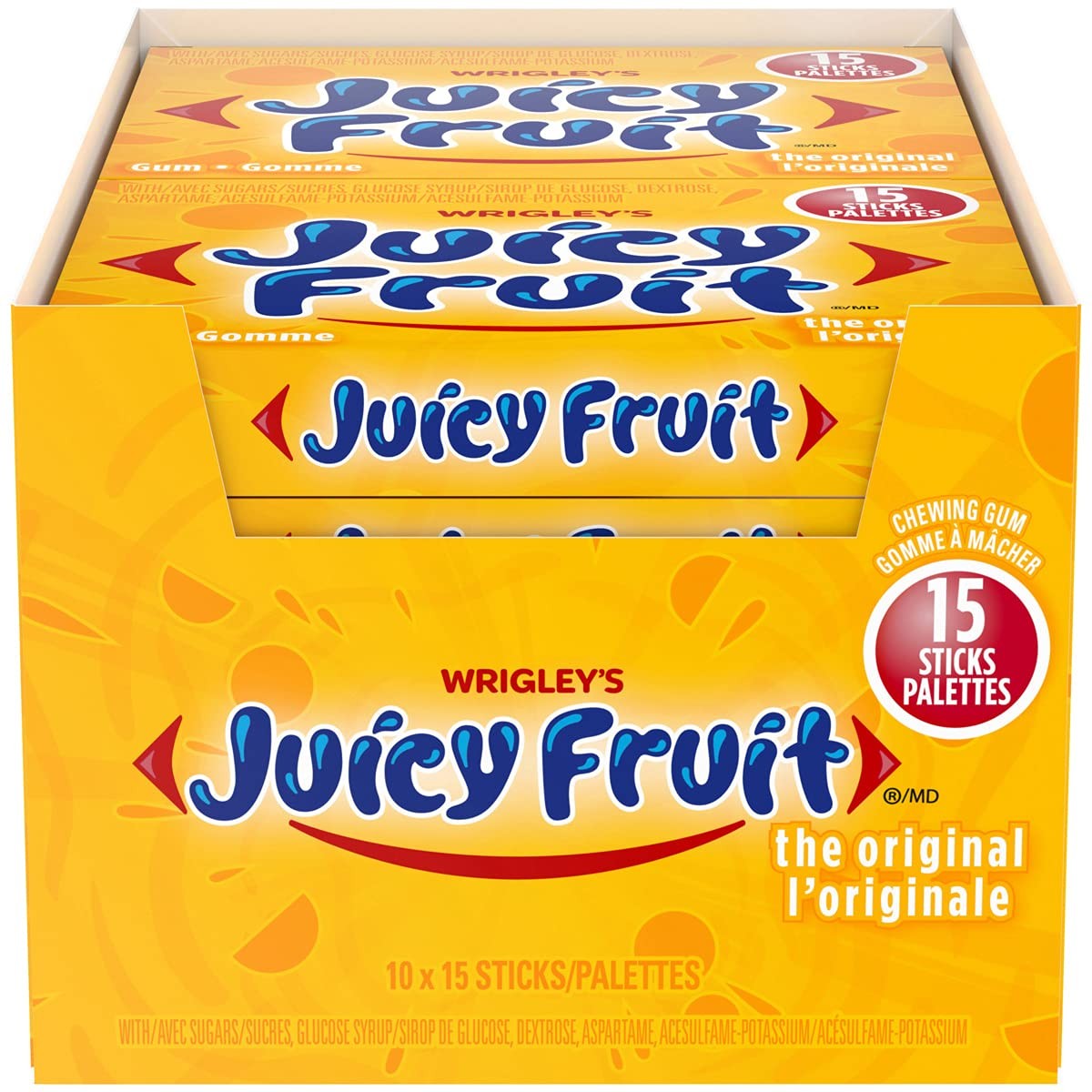 WRINGLY JUICY FRUIT GUM 15 COUNT