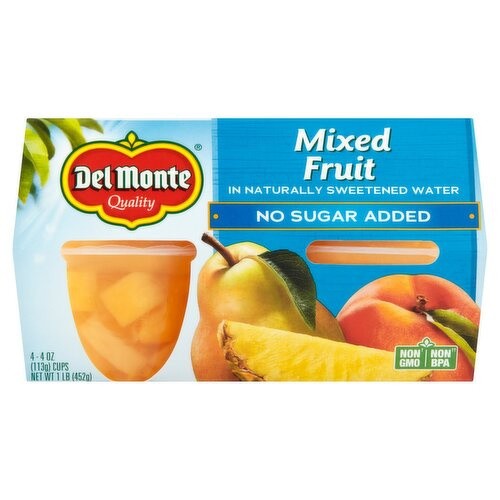 DEL MONTE NO SUGAR ADDED MIXED FRUIT 4 PACK