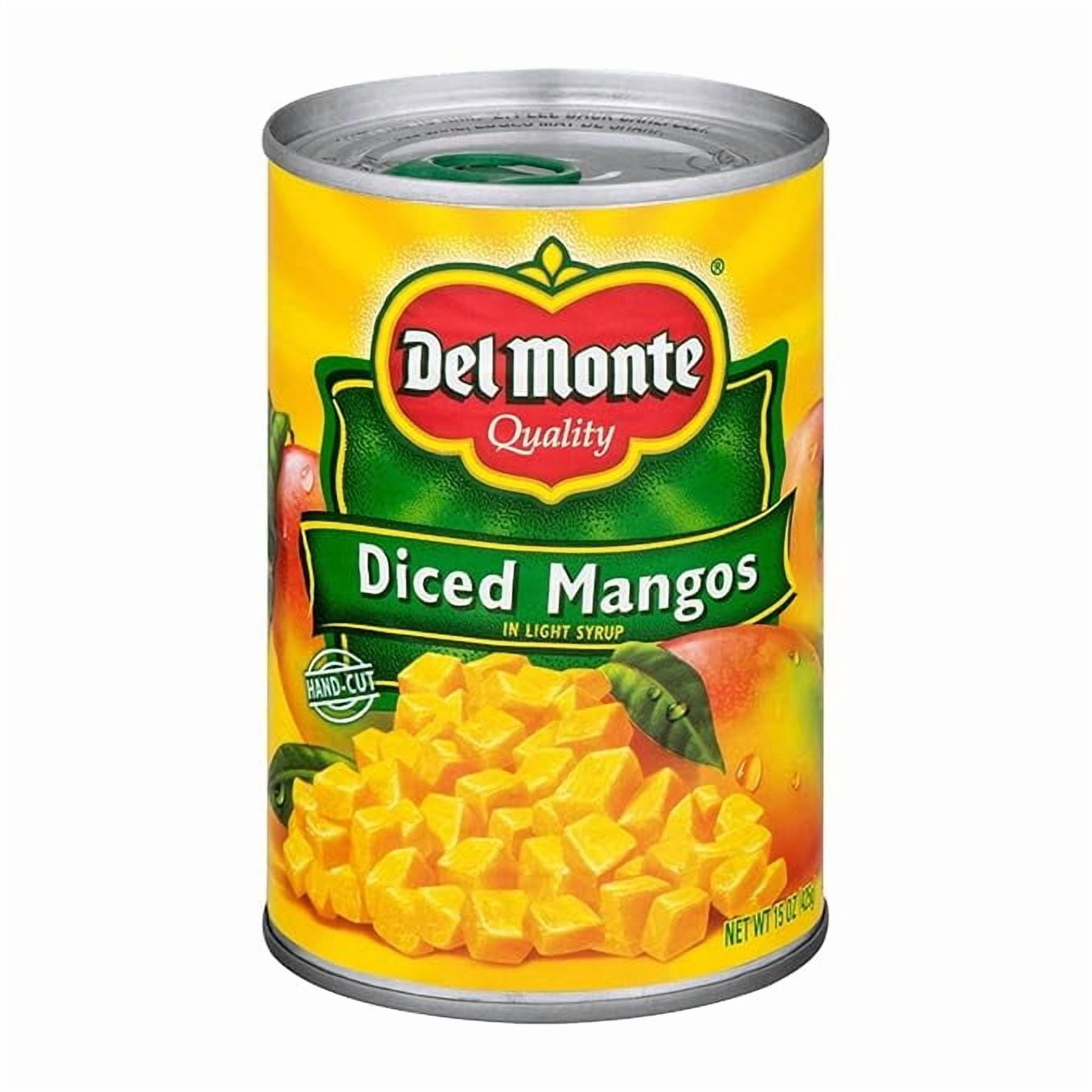 DEL MONTE DICED MANGOS LIGHT SYRUP 15 OZ