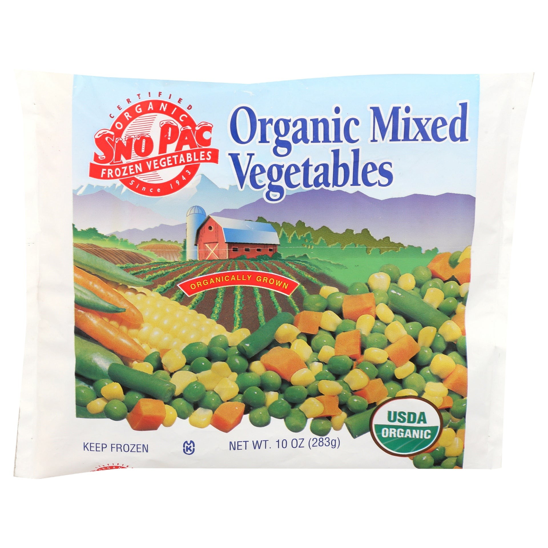 SNO PAC ORGANIC MIXED VEGETABLE 10 OZ
