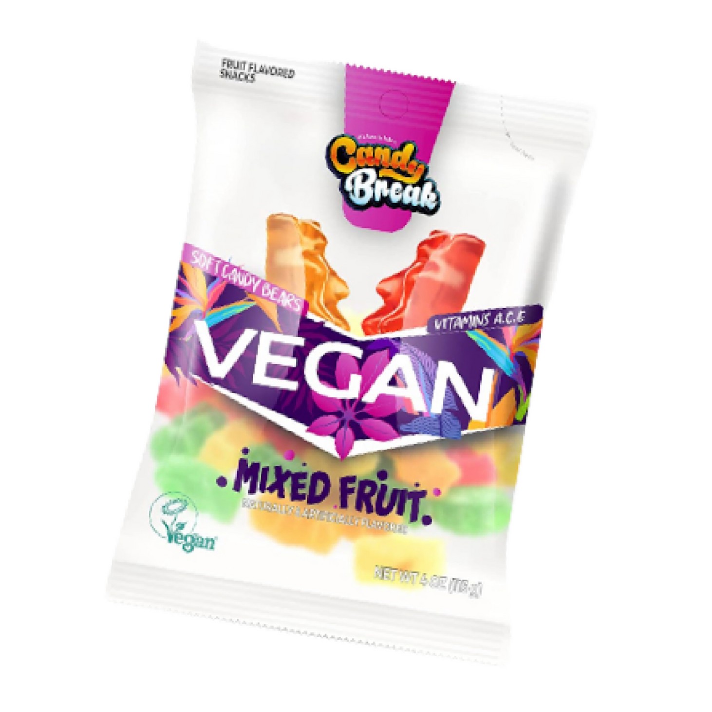 CANDY BREAK VEGAN MIXED FRUIT BEARS 128 GM