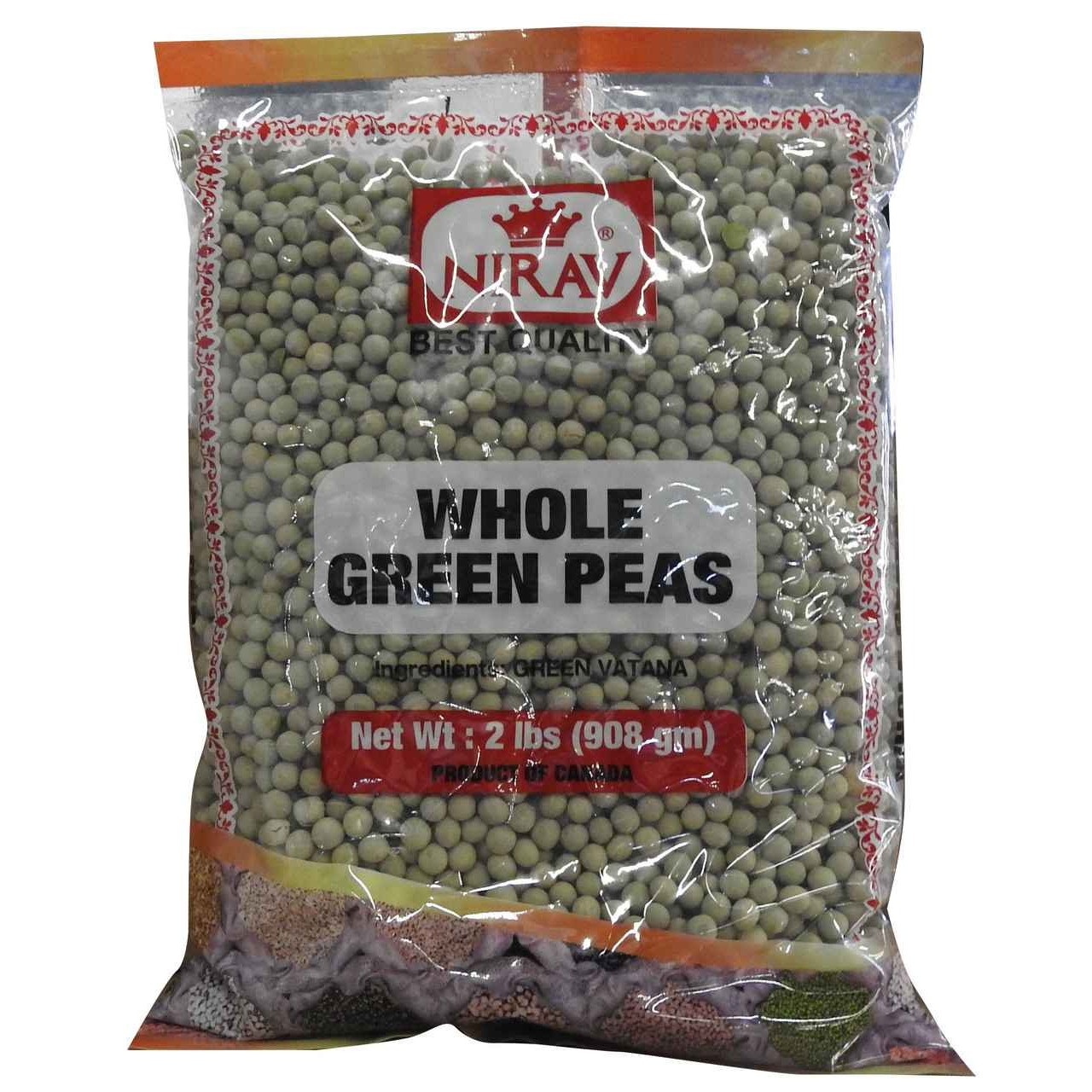 Nirav Whole Green Peas 2 LBS