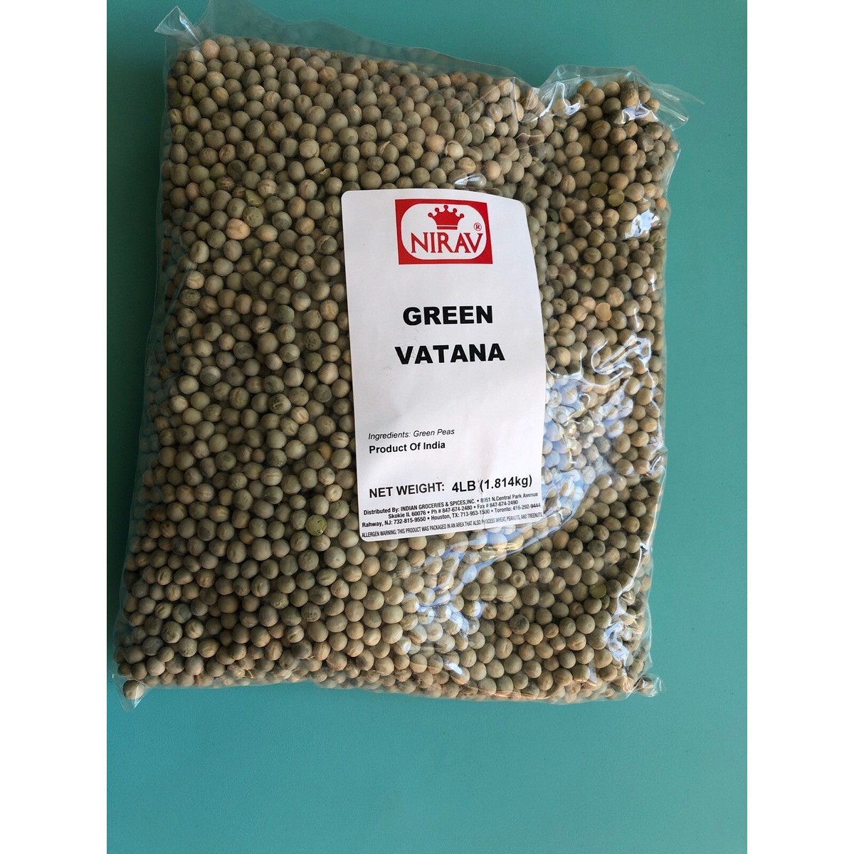 Nirav Green Peas 4 LBS