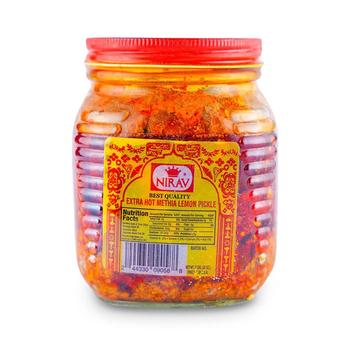 NIRAV EXTRA HOT METHIA LEMON PICKLE 2 LBS