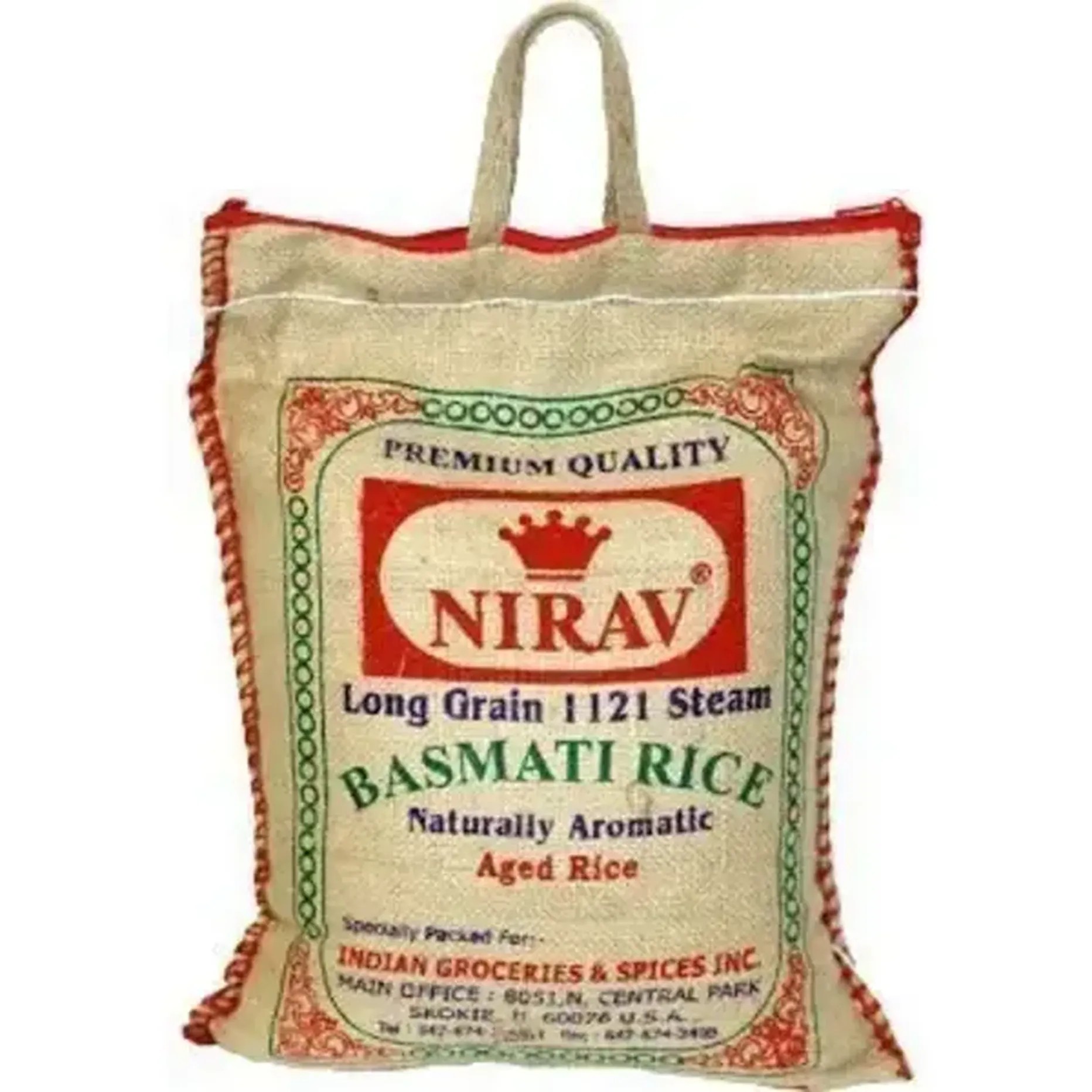 NIRAV LONG GRAIN 1121 BASMATI RICE 40 LBS
