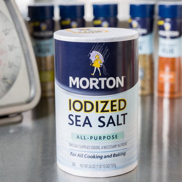 MORTON SEA SALT IODIZED 26 OZ